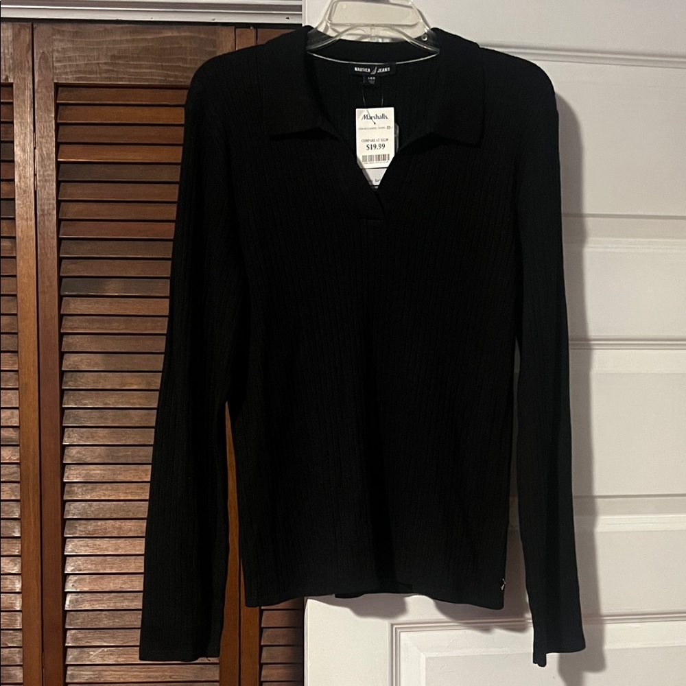 Nautica Black V-Neck Sweater for Women